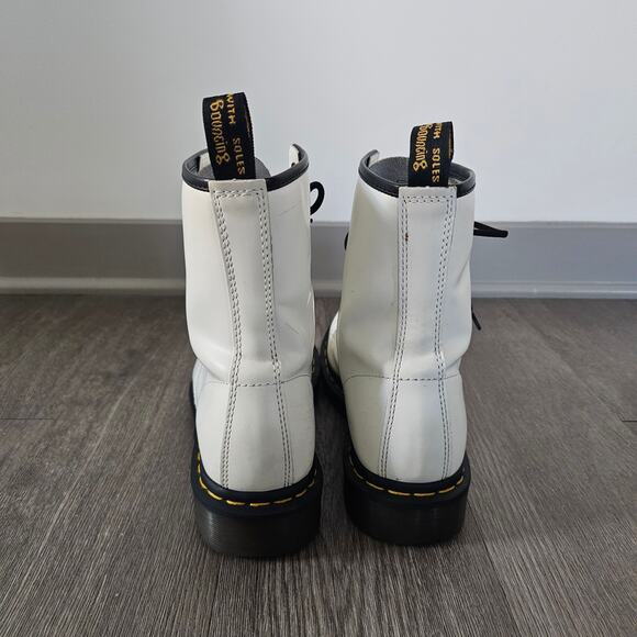 Dr. Martens 1460 Pascal White Leather Combat Boots Size 9 - Picture 6 of 8